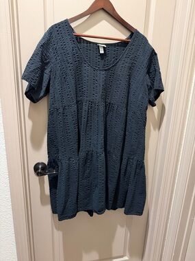 a new day Black Textured Short Sleeve Tunic